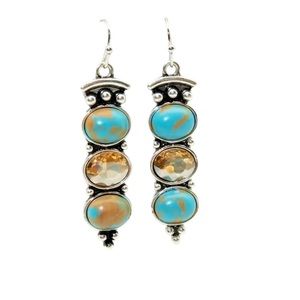 HOST PICK! 🎉 🥳❤️Vintage Silver and Turquoise Drop Earrings